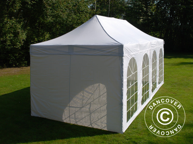 Foldetelt FleXtents PRO Vintage Style 3x6m Hvid, inkl. 6 sider