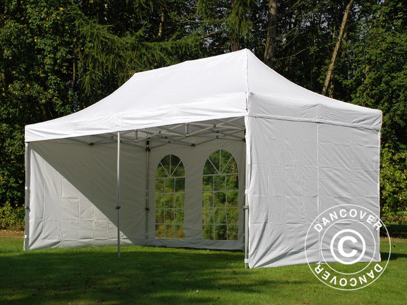 Foldetelt FleXtents PRO Vintage Style 3x6m Hvid, inkl. 6 sider