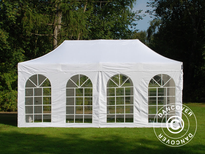 Foldetelt FleXtents PRO Vintage Style 3x6m Hvid, inkl. 6 sider