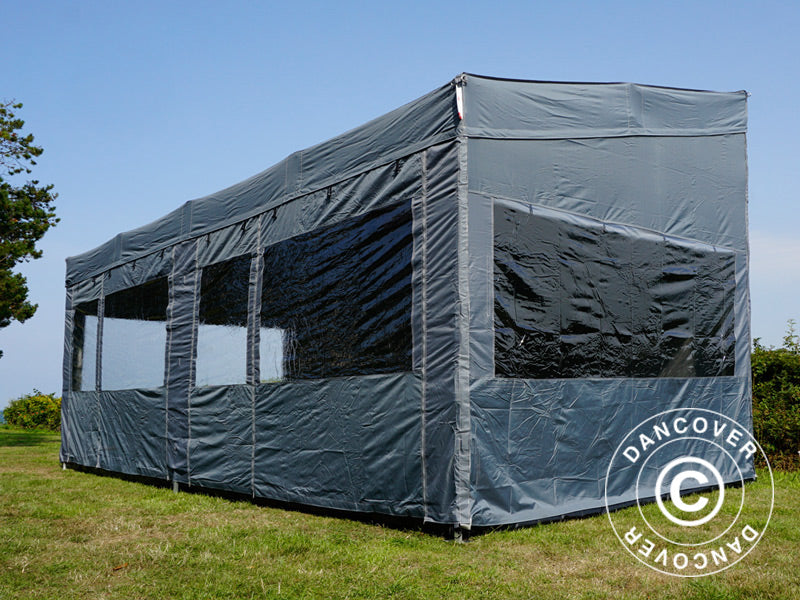 Foldetelt FleXtents PRO Trapezo 3x6m Grå, inkl. 4 sider