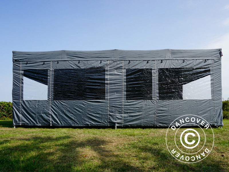 Foldetelt FleXtents PRO Trapezo 3x6m Grå, inkl. 4 sider