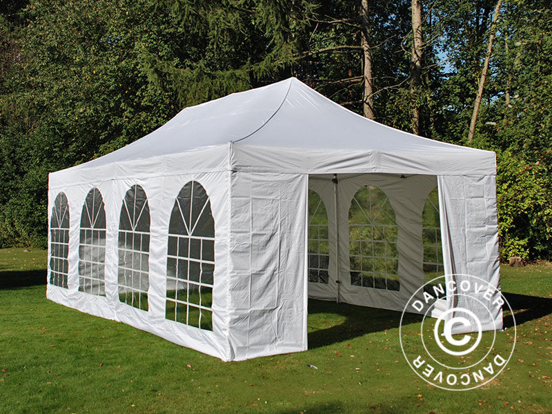 Foldetelt FleXtents PRO Vintage Style 4x8m Hvid, inkl. 6 sider