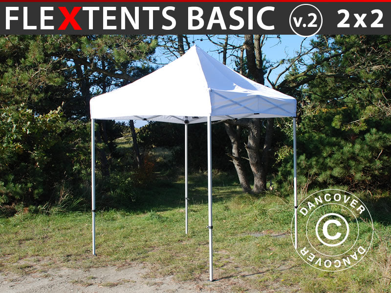 Foldetelt FleXtents Basic v.2, 2x2m Hvid