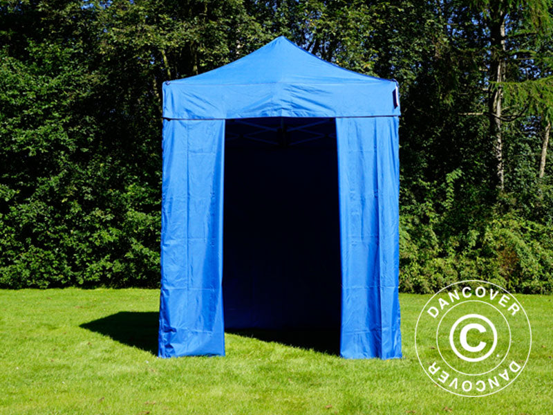 Foldetelt FleXtents Basic v.2, 2x2m Blå, inkl. 4 sider