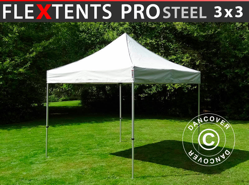 Foldetelt FleXtents PRO Steel 3x3m Sølv