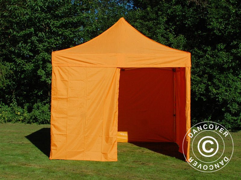 Foldetelt FleXtents PRO Steel 3x3m Orange, inkl. 4 sider