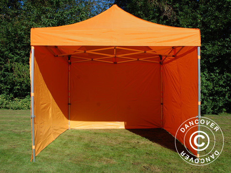 Foldetelt FleXtents PRO Steel 3x3m Orange, inkl. 4 sider