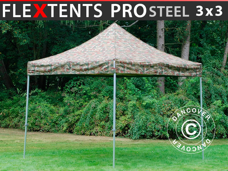 Foldetelt FleXtents PRO Steel 3x3m Camouflage/Militær