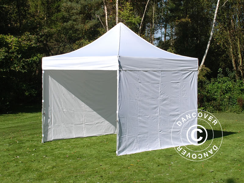 Foldetelt FleXtents PRO Steel 3x3m Hvid, Brandhæmmende, inkl. 4 sider