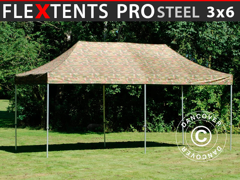 Foldetelt FleXtents PRO Steel 3x6m Camouflage/Militær