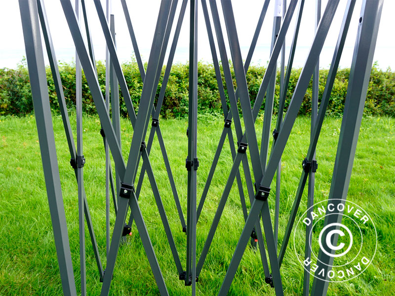 Foldetelt FleXtents PRO Steel 4x6m Transparent, inkl. 8 sider