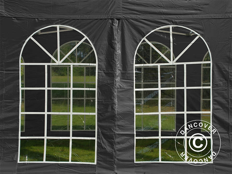 Foldetelt FleXtents Steel 3x6m Sort, inkl. 4 sider