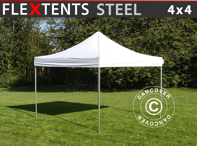 Foldetelt FleXtents Steel 4x4m Hvid