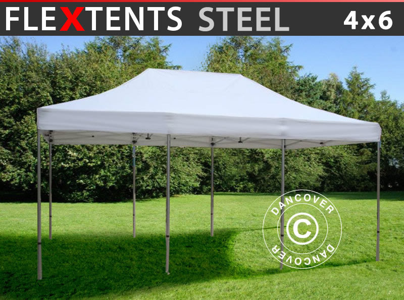 Foldetelt FleXtents Steel 4x6m Hvid