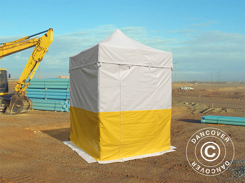 Foldetelt FleXtents® PRO 2x2m, PVC, Arbejdstelt, Flammehæmmende, inkl. 4 sidevægge