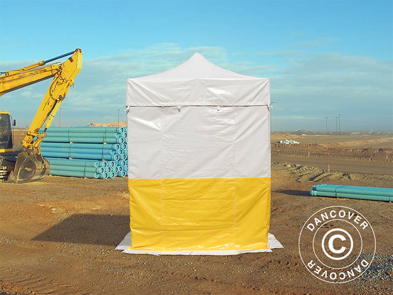 Foldetelt FleXtents® PRO 2x2m, PVC, Arbejdstelt, Flammehæmmende, inkl. 4 sidevægge