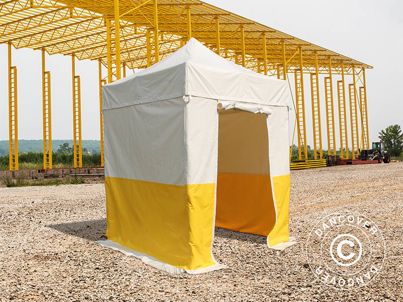 Foldetelt FleXtents® PRO 2x2m, PVC, Arbejdstelt, Flammehæmmende, inkl. 4 sidevægge