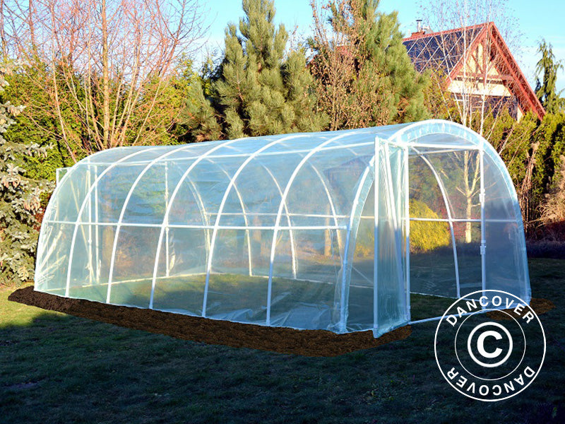 Polytunnel Drivhus 130, 3x6x2,1m, 18m², Transparent