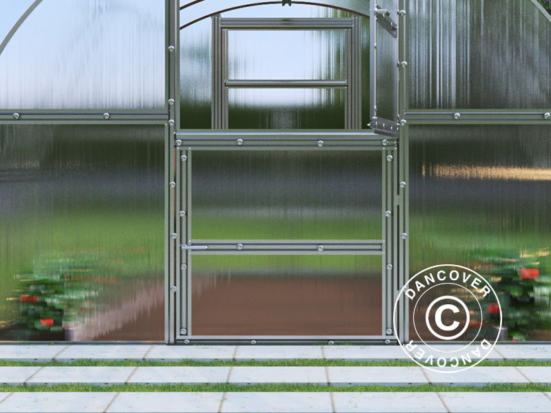 Drivhus polycarbonat TITAN Arch 280, 12m², 3x4m, Sølv