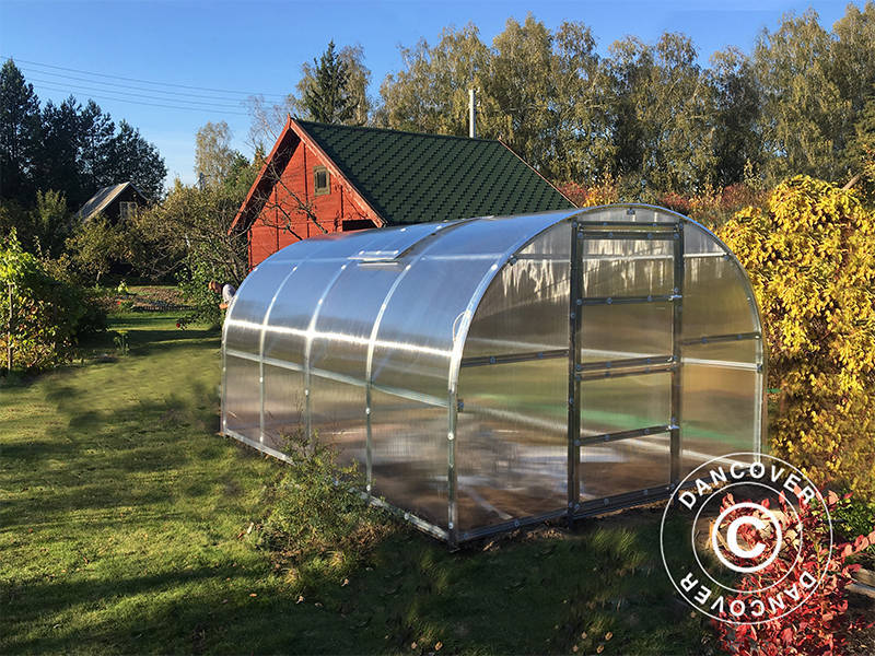 Drivhus polycarbonat TITAN Arch 280, 12m², 3x4m, Sølv
