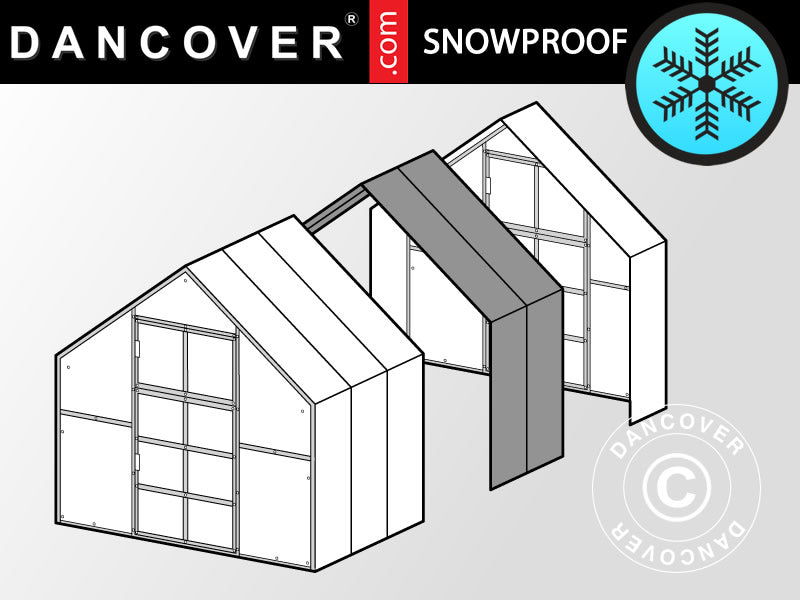 Drivhus polycarbonat Forlængelse, TITAN Classic 480, 4,7m², 2,35x2m, Sølv