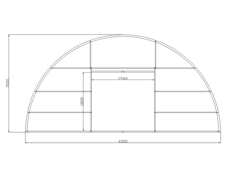 Drivhus polycarbonat, Strong NOVA 60m², 6x10m, Sølv