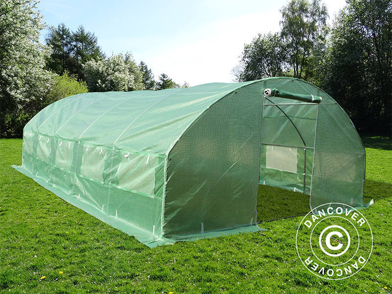 Polytunnel Drivhus 4x6,6x2m, 26,4m², Grøn