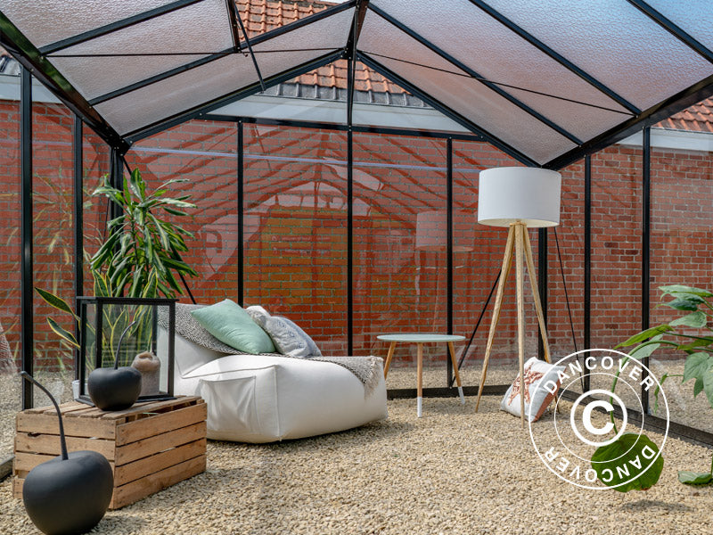 ACD Drivhus glas, FLORA 13,6m², 3,06x4,45x2,83m, Sort