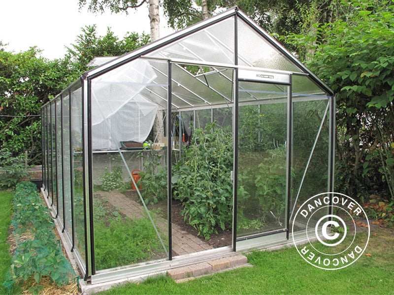 ACD Drivhus glas, FLORA 15,8m², 3,06x5,19x2,59m, Sølv