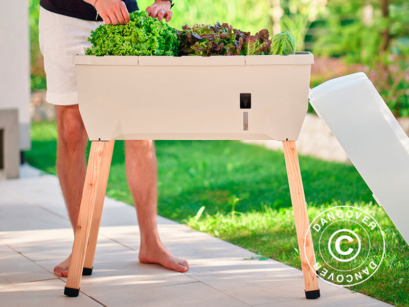 Højbed, SAMMY SALAD, m/låg og vandbeholder, Lysegrå