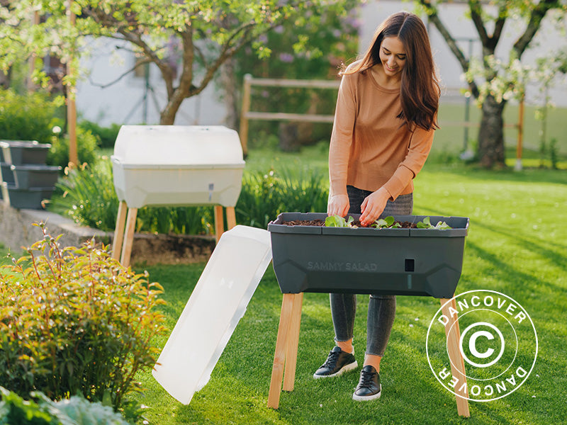 Højbed, SAMMY SALAD, m/låg og vandbeholder, Antracit