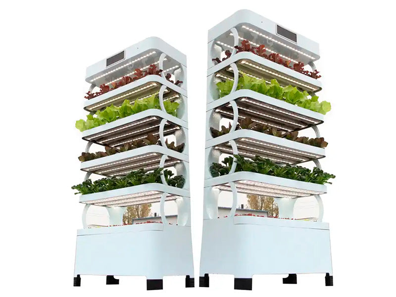 Hydroponisk vækstskab m/LED, 0,77x0,4x1,7m, Hvid