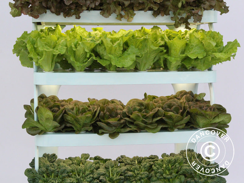 Hydroponisk vækstskab m/LED, 0,77x0,4x1,7m, Hvid