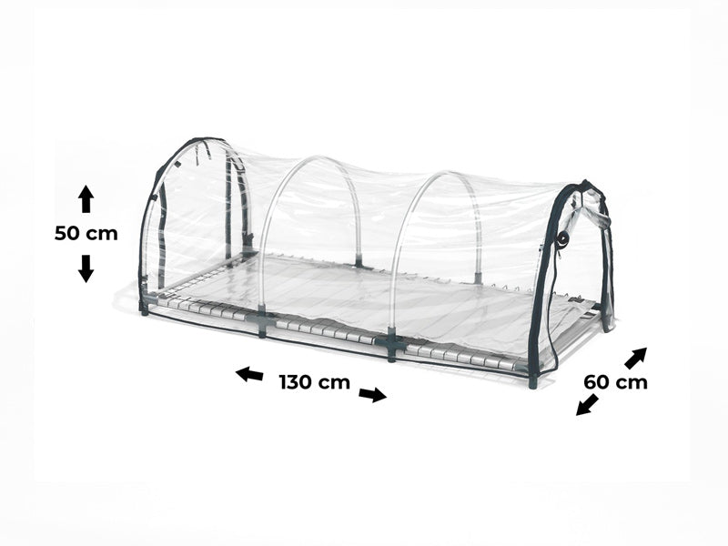 Minidrivhus propagator JUMBO XXL m/varmemåtte, 60x130x50cm, Transparent