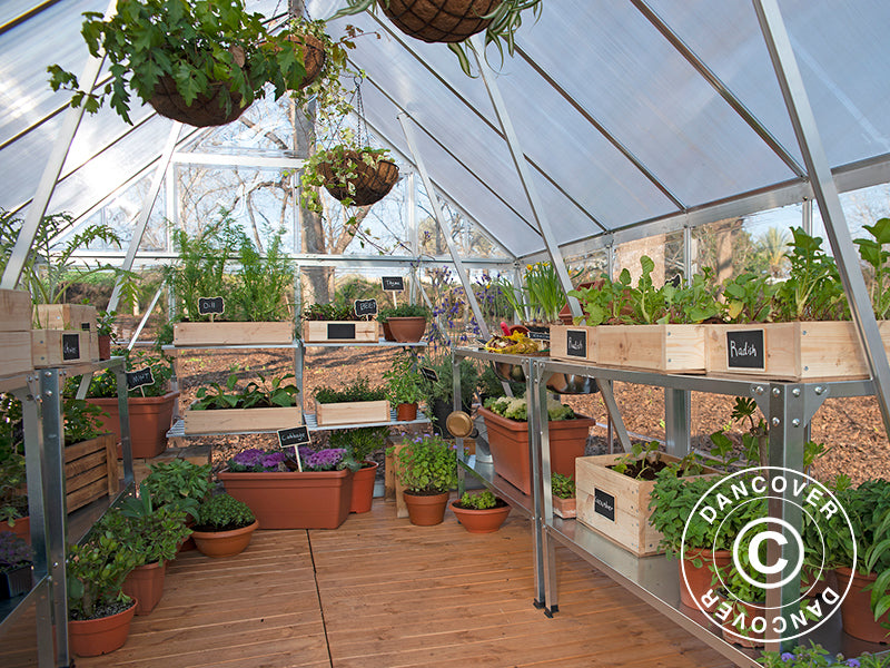 Drivhus polycarbonat Balance 14,81m², Palram/Canopia, 2,44x6,07x2,29m, Sølv