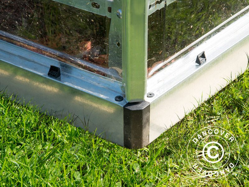 Vægdrivhus polycarbonat, 3,05m², Palram/Canopia, 1,25x2,44x2,25m, Sølv