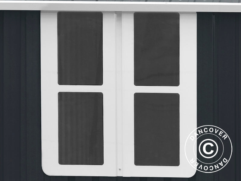 Redskabsskur, 3,02x1,72x2,29m, 5,19m², Antracit/Hvid