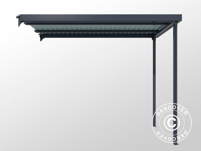 Udhæng t/redskabsskur med ovenlys, 2,86x2,45x2,26m, 7m², Antracit