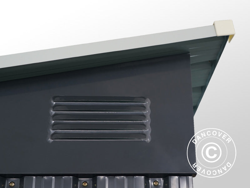 Redskabsskur med ovenlys 1,95x1,21x1,96m, 2,35m², ProShed®, Antracit/Hvid