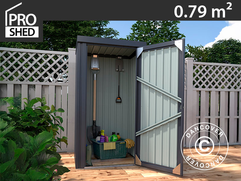 Redskabsskur, stålskab 0,98x0,81x1,8m, 0,79m², ProShed®, Antracit