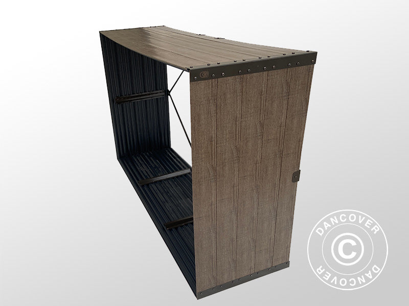 Brændeskur, højbed, GPPS, 1,5x0,5x1m, 0,75m², Brun KUN 3 STK. TILBAGE