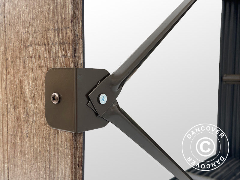 Brændeskur, højbed, GPPS, 1,5x0,5x1m, 0,75m², Brun KUN 3 STK. TILBAGE