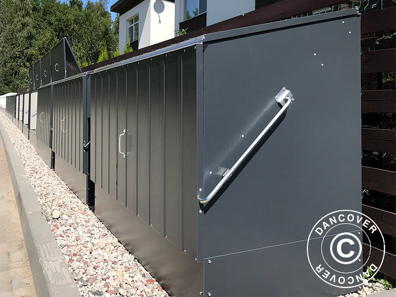 Cykelskur, Bicycle Storage Box, Trimetals, 1,96x0,89x1,33m, 1,74m², Antracit