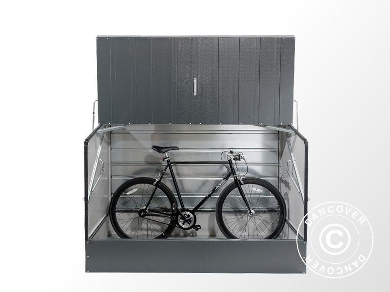 Cykelskur, Bicycle Storage Box, Trimetals, 1,96x0,89x1,33m, 1,74m², Antracit