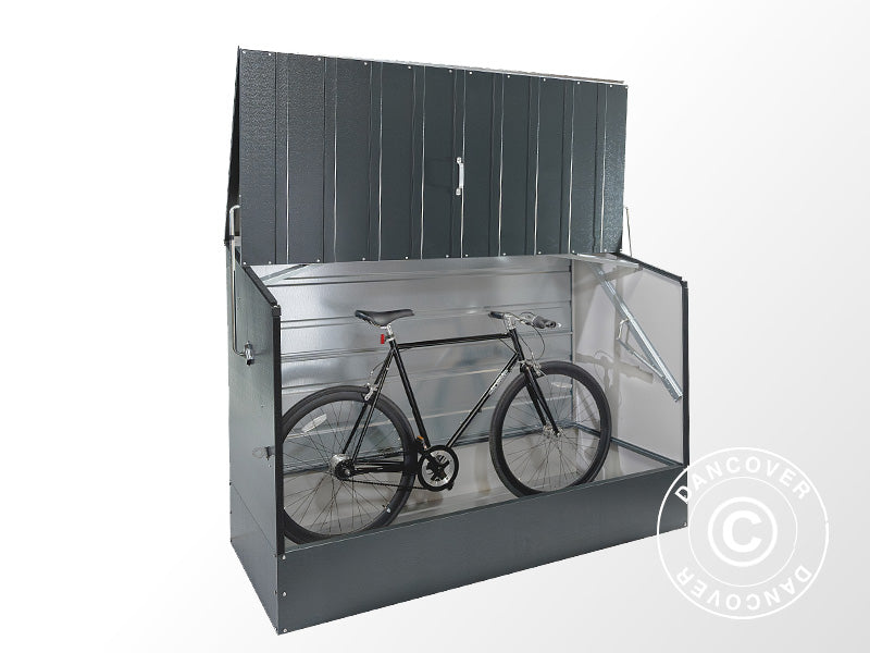 Cykelskur, Bicycle Storage Box, Trimetals, 1,96x0,89x1,33m, 1,74m², Antracit
