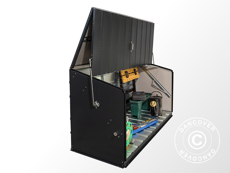 Redskabsskur, opbevaringsboks, Storeguard, Trimetals, 1,96x0,89x1,13m, 1,74m², Antracit