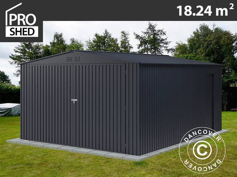 Metalgarage 3,8x4,8x2,32m, 18,24m², ProShed®, Antracit