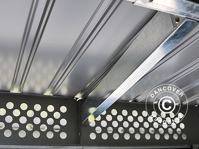 Redskabsskur m/udhæng, 2,57x2,69x1,87m, 6,91m², ProShed®, Antracit