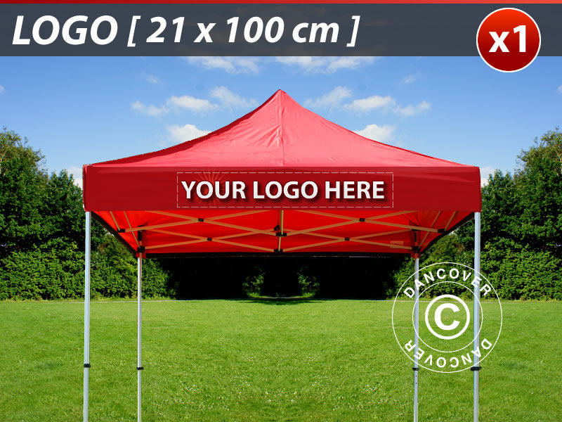 1 frisetryk 21x100cm til FleXtents, centreret