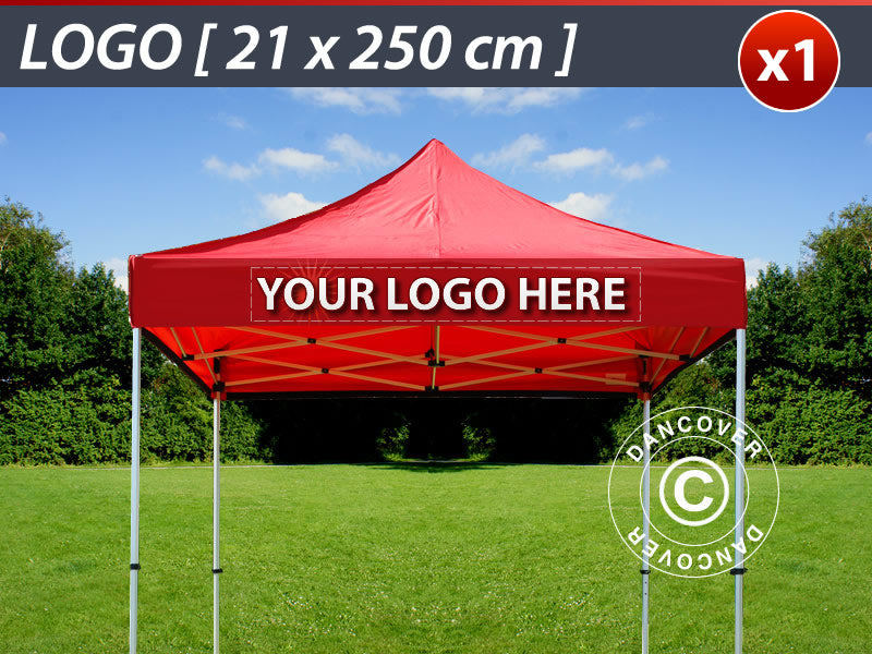 1 frisetryk 21x250cm til FleXtents, centreret